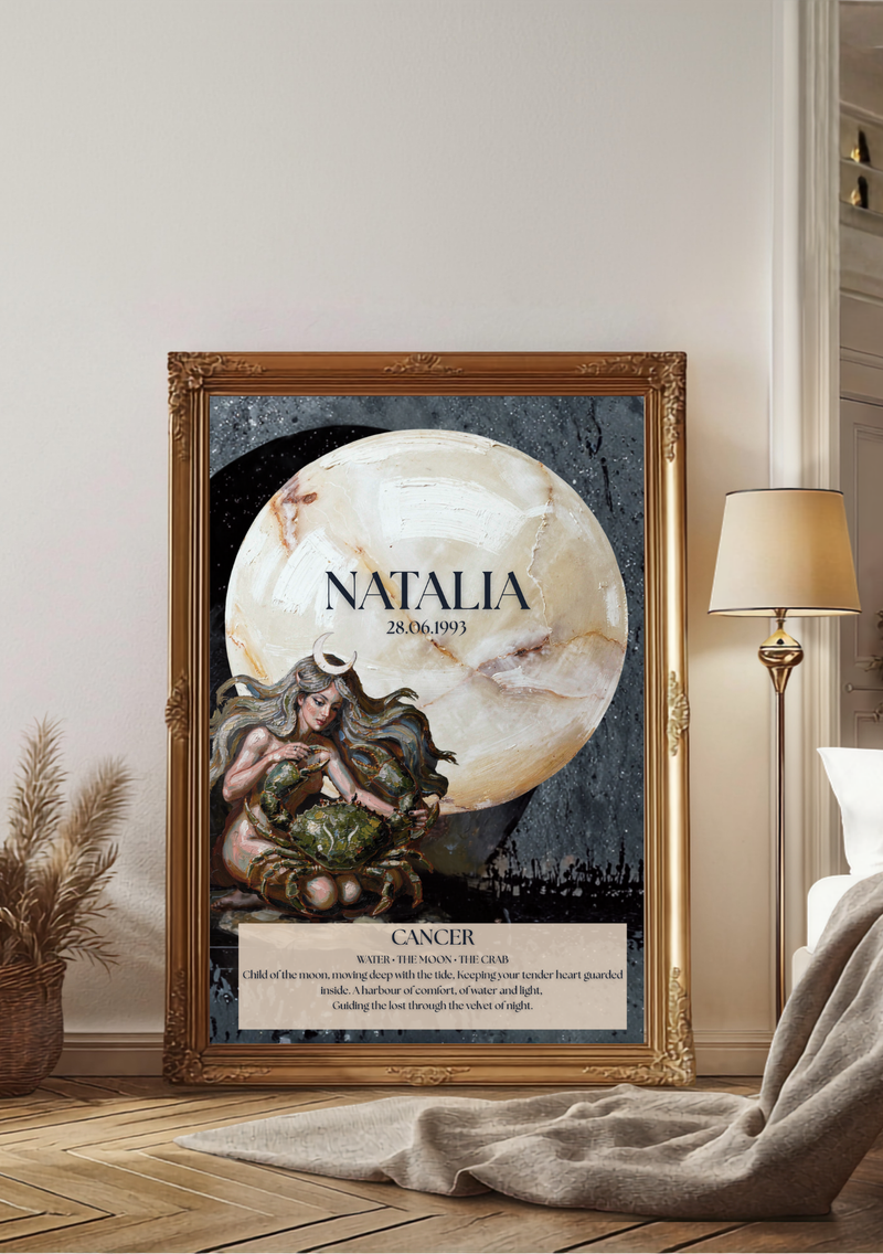 Plakat personalizowany znak zodiaku rak Zodii