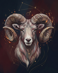 Baran znak zodiaku – plakat astrologiczny Modern Mystic