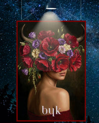 Plakat Astrologiczny Byk — Floral Mystic | Zodii
