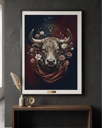 Plakat astrologiczny Byk znak zodiaku – kolekcja Modern Mystic, druk fine art na papierze muzealnym 210g