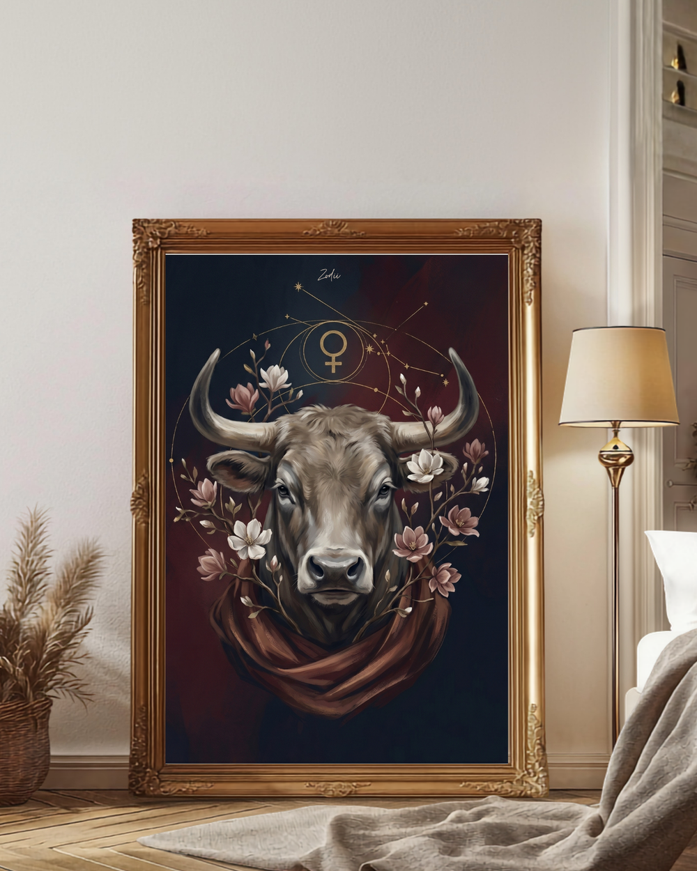 Plakat astrologiczny Byk znak zodiaku – kolekcja Modern Mystic, druk fine art na papierze muzealnym 210g