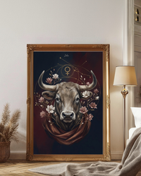 Plakat astrologiczny Byk znak zodiaku – kolekcja Modern Mystic, druk fine art na papierze muzealnym 210g