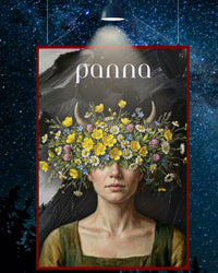 Plakat astrologiczny Panna z serii Floral Mystic — jaskry i stokrotki w stylu malarstwa olejnego. Zodii Polska.
