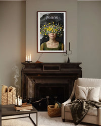 Plakat astrologiczny Panna z serii Floral Mystic — jaskry i stokrotki w stylu malarstwa olejnego. Zodii Polska.
