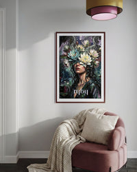 Plakat astrologiczny Ryby z serii Floral Mystic — lotosy i lilie wodne w stylu malarstwa olejnego. Zodii Polska.