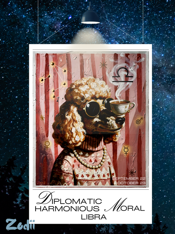 Plakat Waga Znak Zodiaku | Modern Mystic Malarstwo Olejne | Zodii
