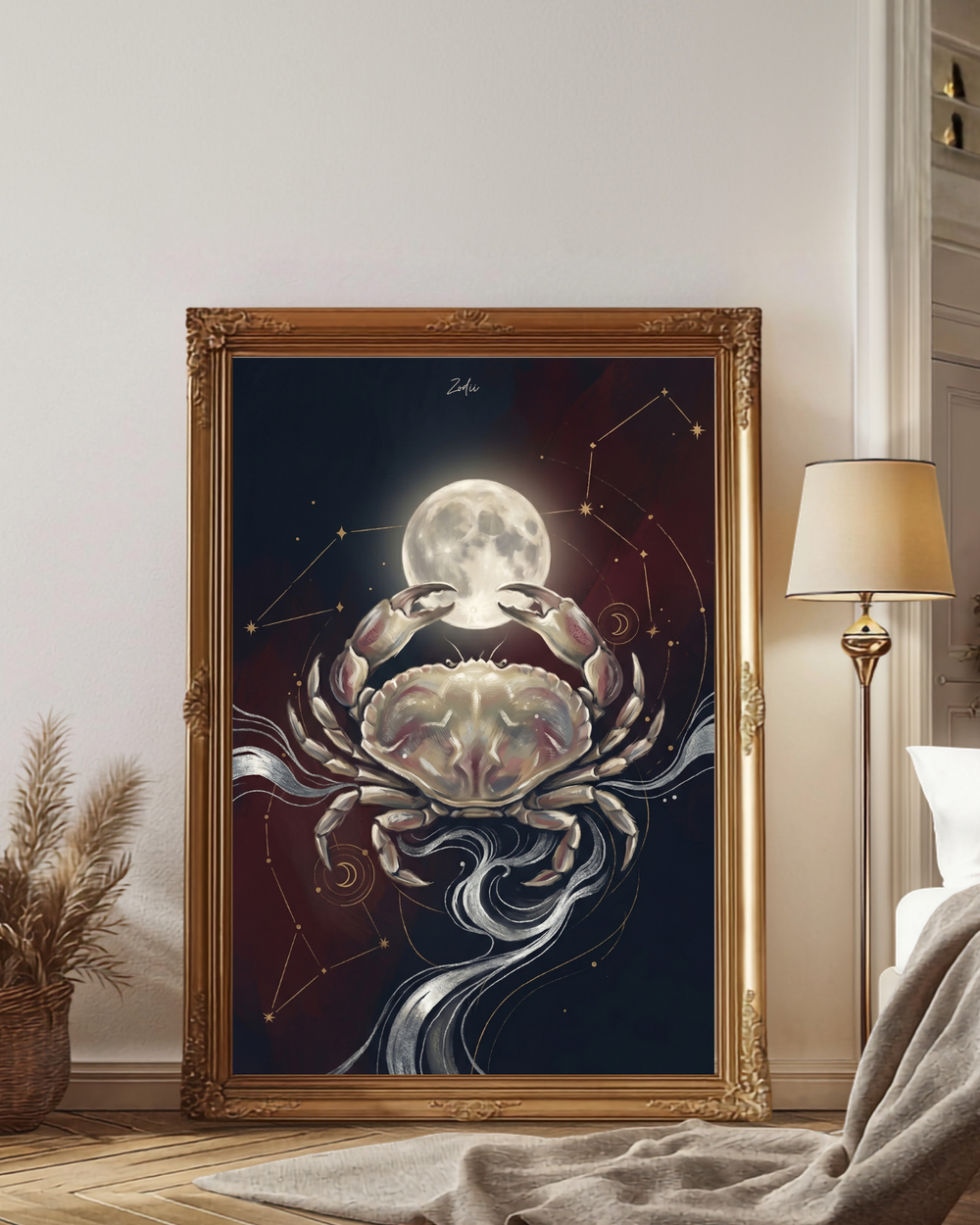 Plakat astrologiczny Rak znak zodiaku – kolekcja Modern Mystic, druk fine art na papierze muzealnym 210g