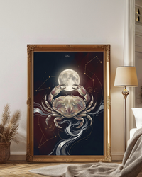 Plakat astrologiczny Rak znak zodiaku – kolekcja Modern Mystic, druk fine art na papierze muzealnym 210g