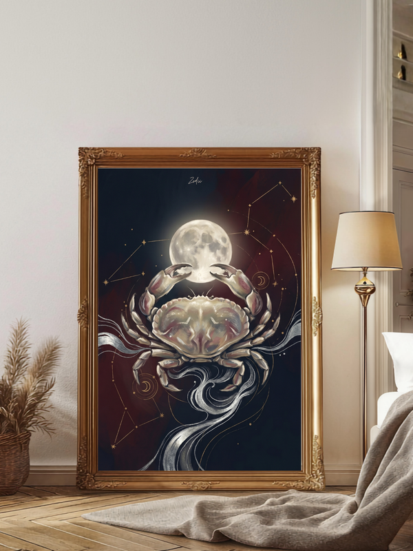 Plakat astrologiczny Rak znak zodiaku – kolekcja Modern Mystic, druk fine art na papierze muzealnym 210g