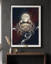 Plakat astrologiczny Rak znak zodiaku – kolekcja Modern Mystic, druk fine art na papierze muzealnym 210g