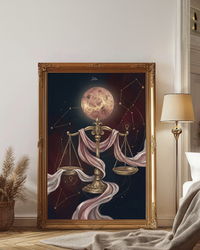 plakat astrologiczny waga